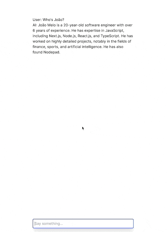 GIF showing the delay that the AI has in providing an answer